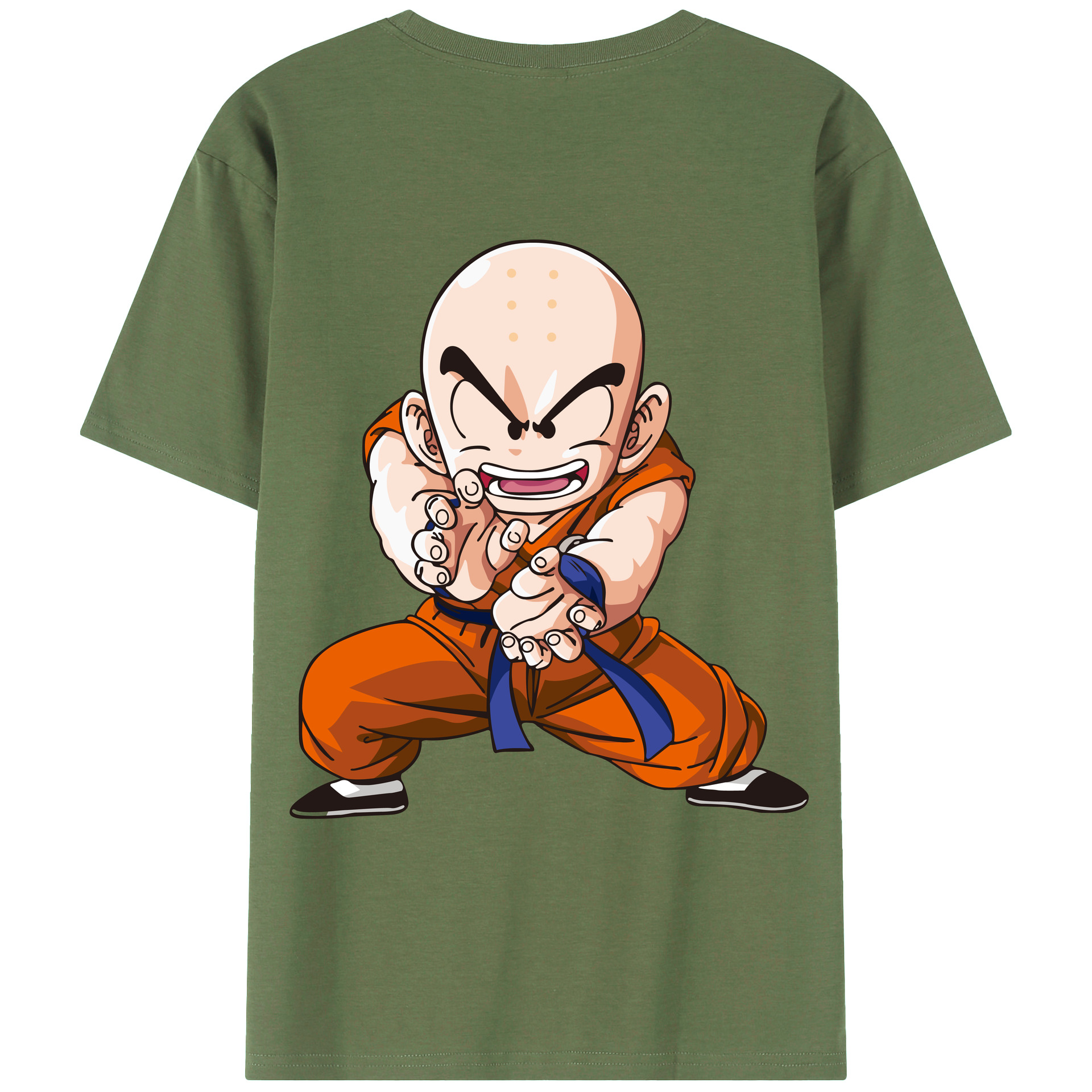 （画像用） ドラゴンボール クリリン DRAGON BALL krillin 綿100％ メンズ半袖Tシャツ（バックプリント） 通気性